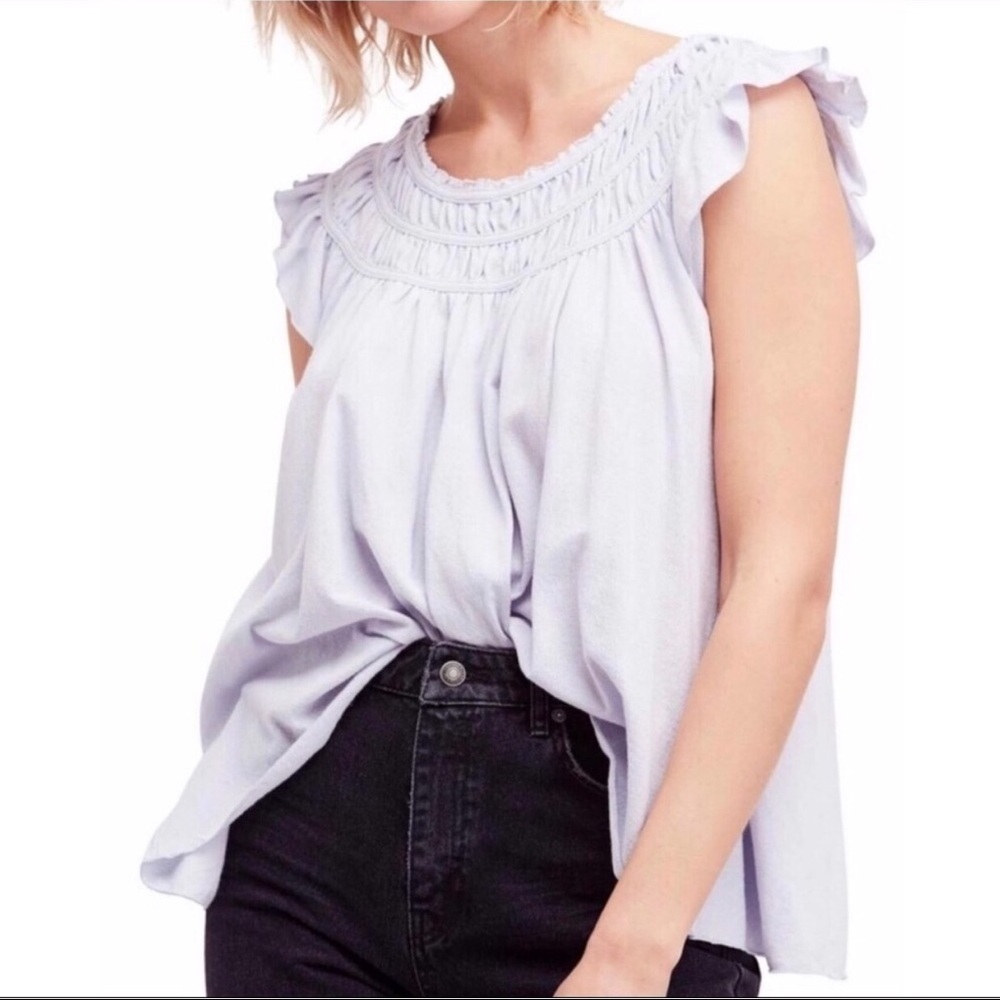 Free People Ruffle Baby Doll Top xs